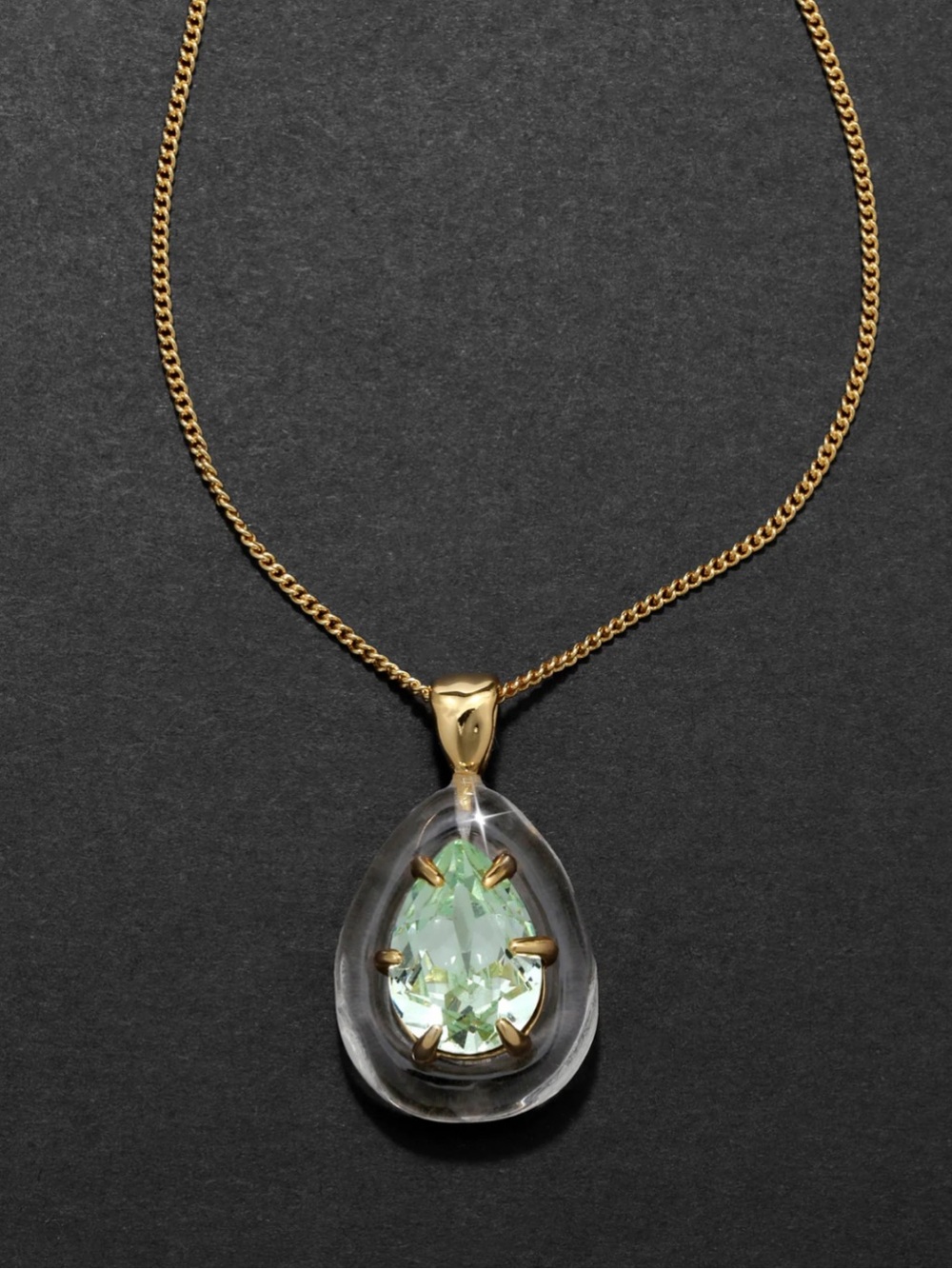 Alexis Bittar Bonbon Crystal Teardrop Lucite Pendant Necklace - Green